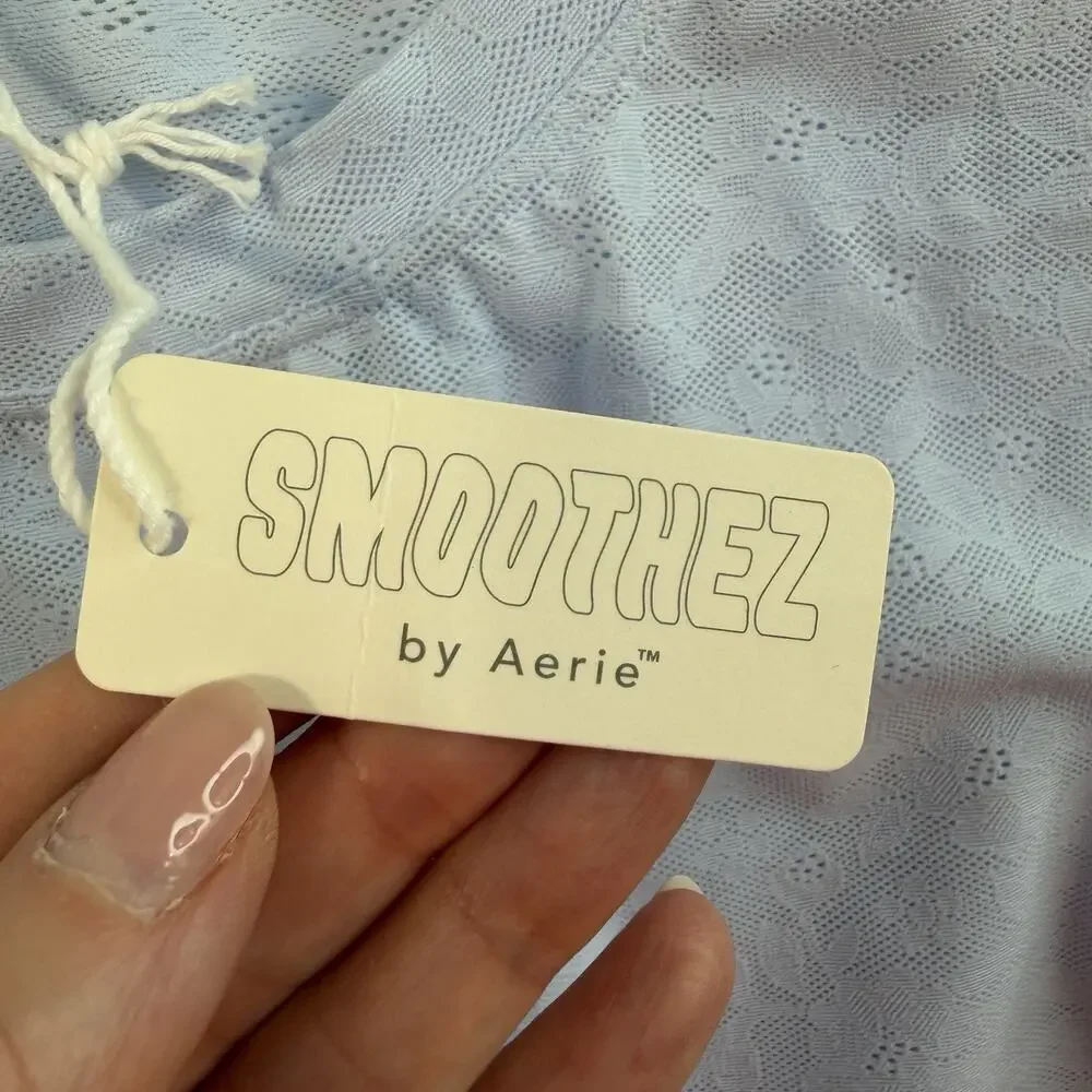 Smoothez By Aerie Sz XXL Lace Bra Top Bralette Baby Blue Comfort Smooth NEW - Picture 5 of 15
